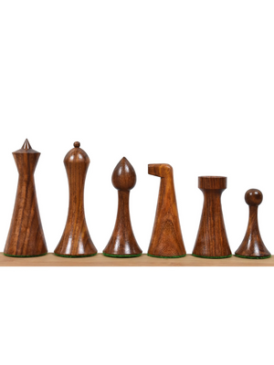 3.6" Herman Ohme Minimalist Chess Pieces - Weighted Golden Rosewood