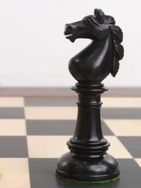 Pièces d'échecs droites pré-Staunton Edinburgh Northern 4" en bois d'ébène