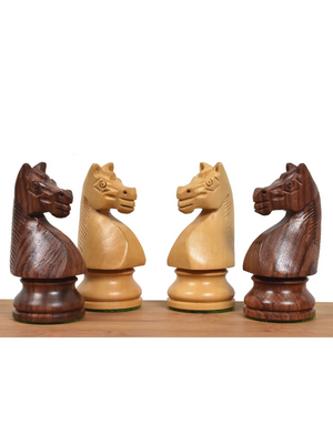 1920's German Collectors' Chess Set- Chess Pieces Only- Golden Rosewood - 4.1"