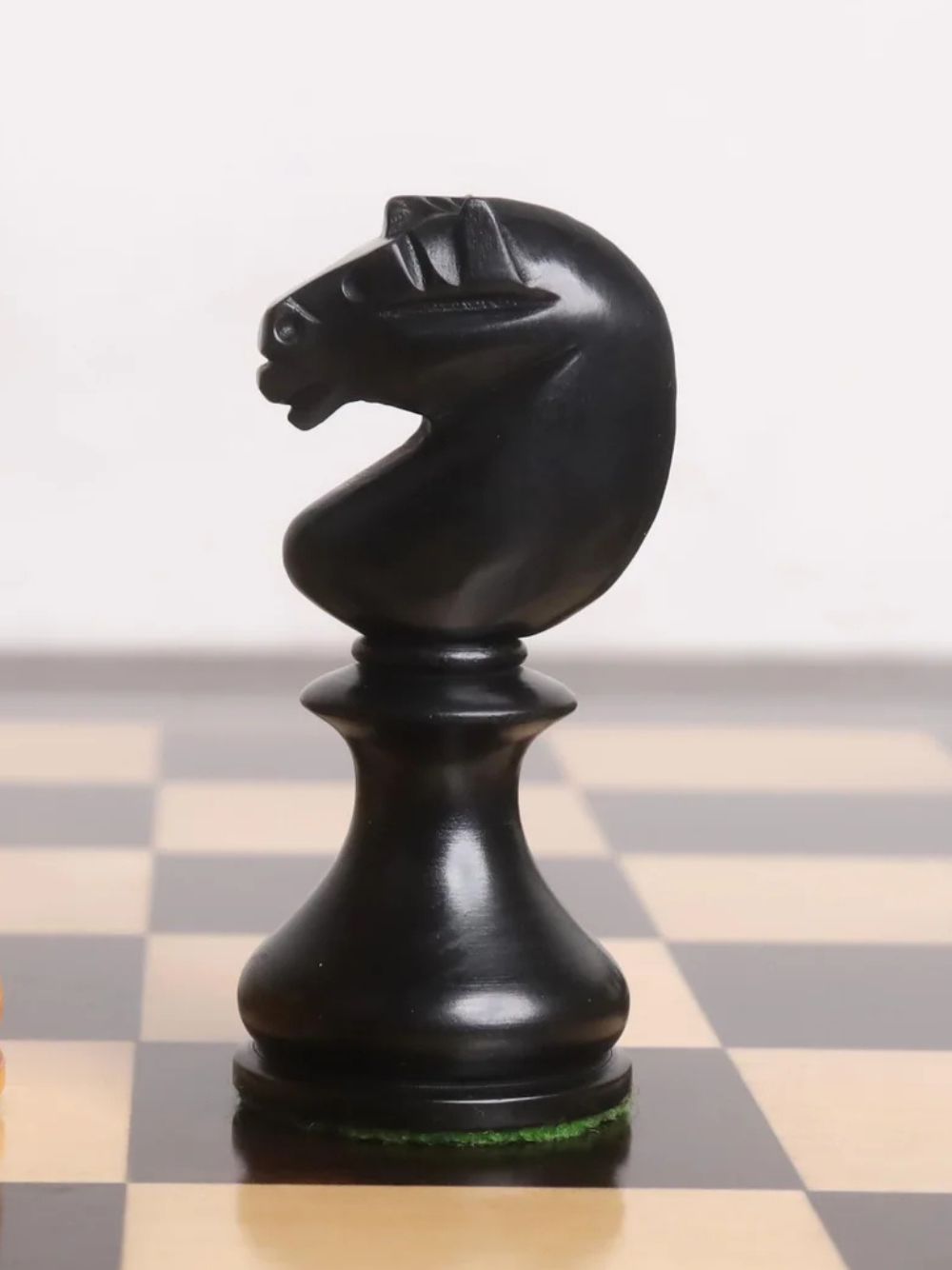 3.6" English Dublin Pattern Chess Pieces Antiqued & Ebonised Boxwood