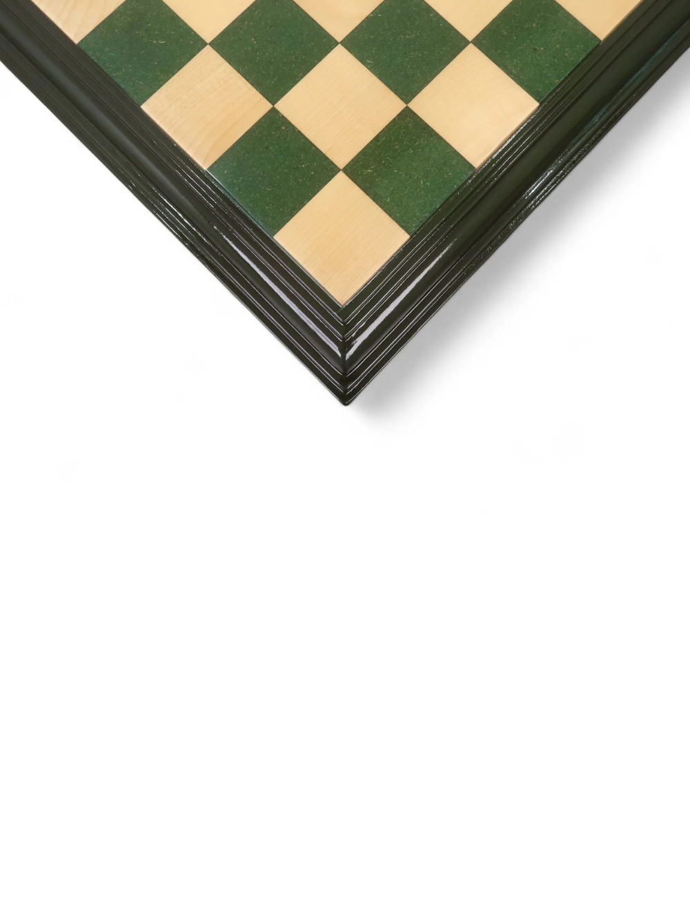 21" Green &amp; Maple HDMR Chess Board - Decorative Edges