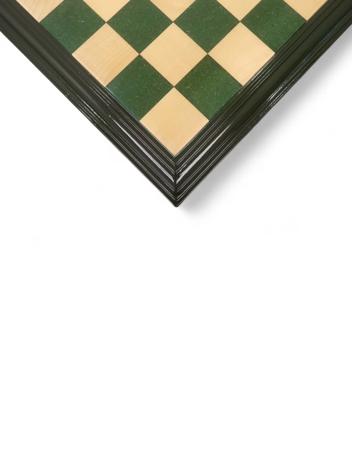 21" Green &amp; Maple HDMR Chess Board - Decorative Edges