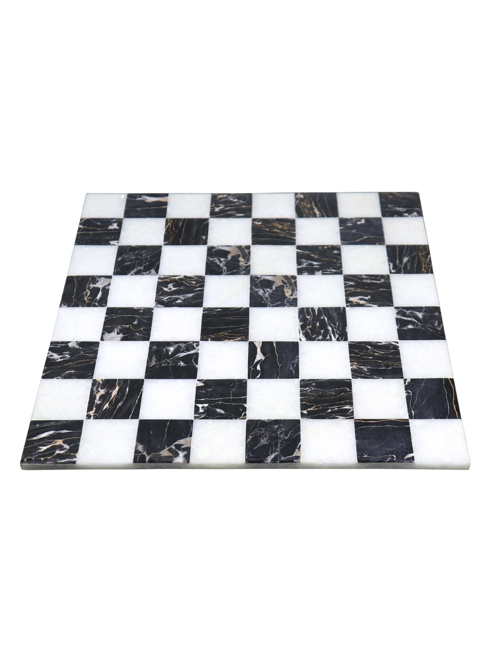 15'' Borderless Marble Stone Luxury Chess Board - Black and White stone