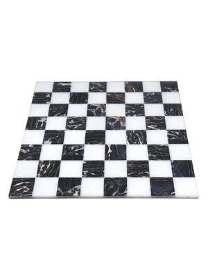 15'' Borderless Marble Stone Luxury Chess Board - Black and White stone