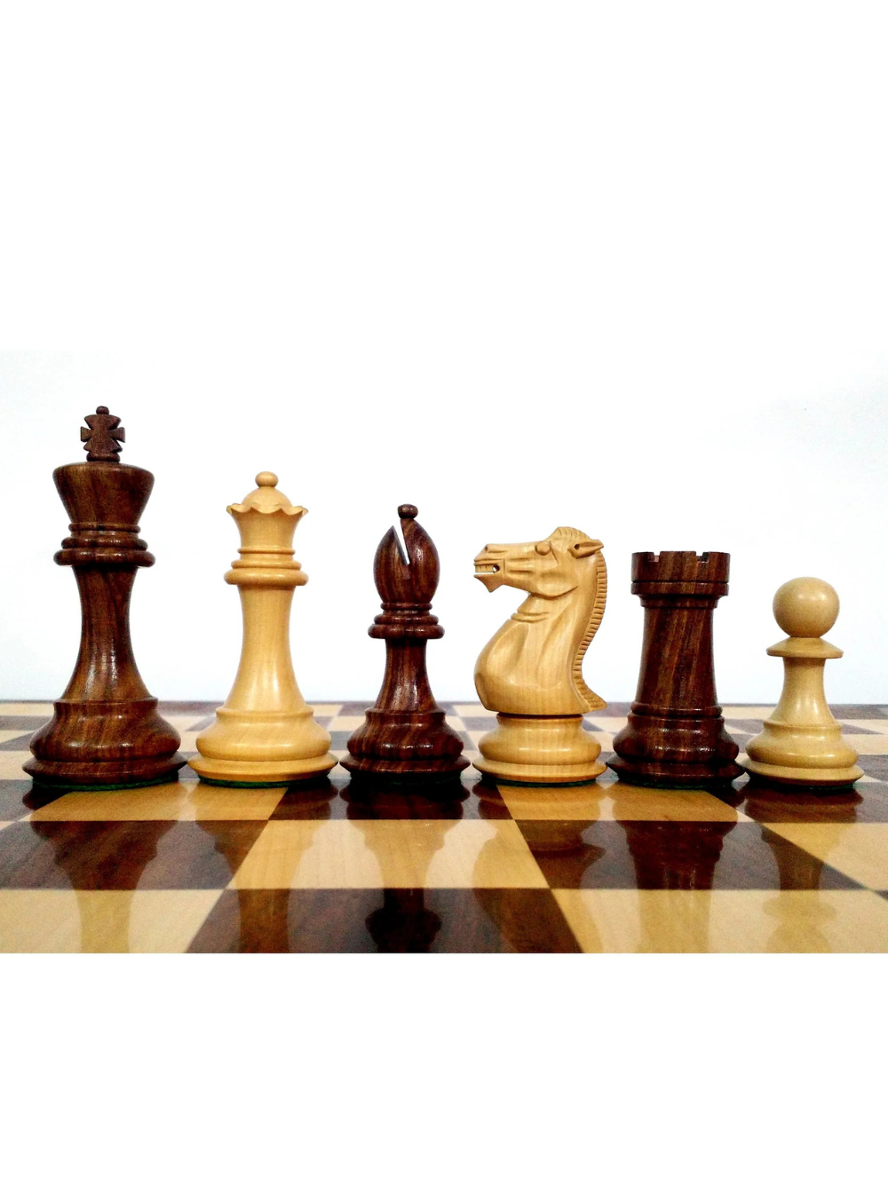Set di Scacchi Staunton Professionale in Legno Pesato 4,1" - Pezzi in Palissandro, Scacchiera 21" e Scatola