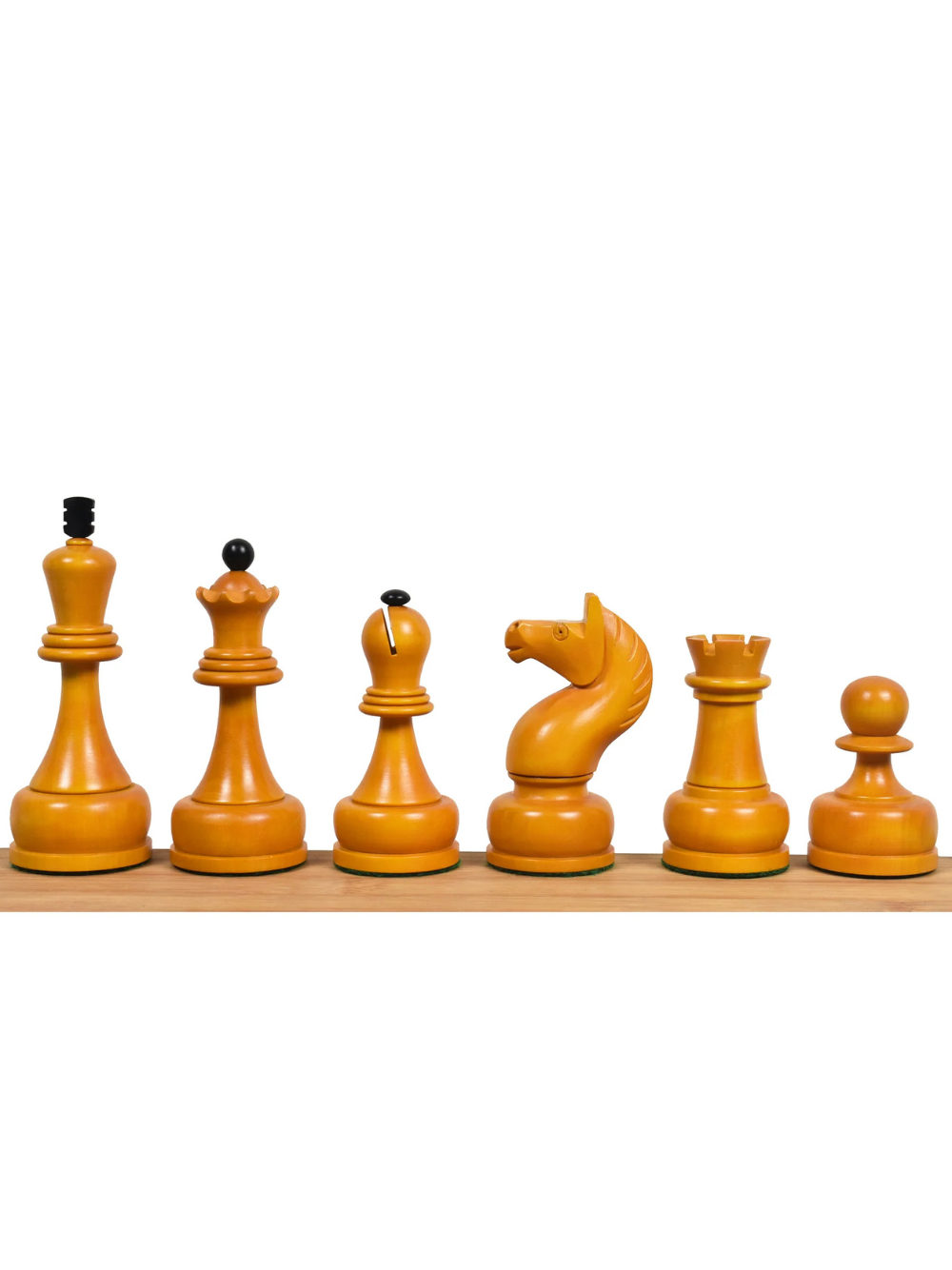 1960's Soviet Championship Tal Chess Set - Antiqued Boxwood Pieces with 21" Board & Box