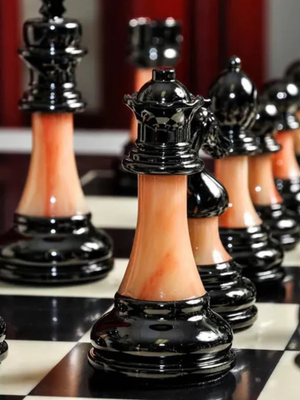 The Contemporary Series Plastic Chess Pieces - 3.5" King