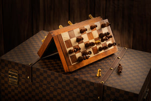 Jeu d'échecs magnétique avec échiquier incrusté, 25 cm