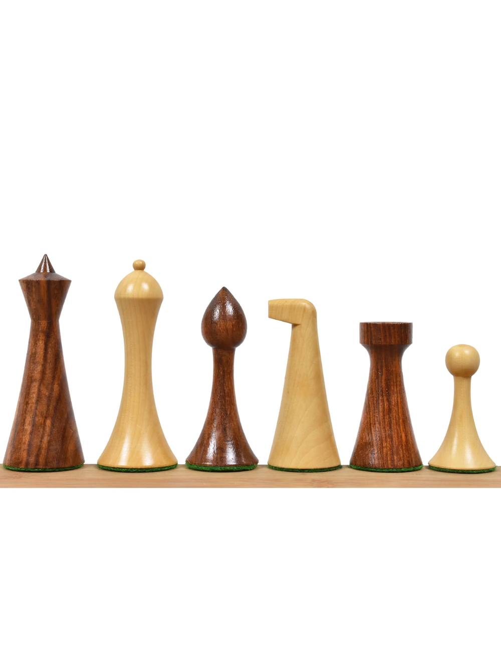 3.6" Herman Ohme Minimalist Chess Pieces - Weighted Golden Rosewood