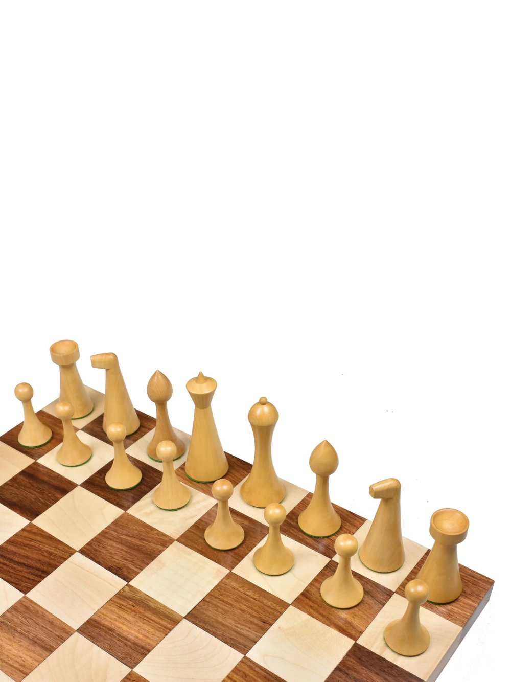 3.6" Herman Ohme Minimalist Chess Pieces - Weighted Ebonised Boxwood