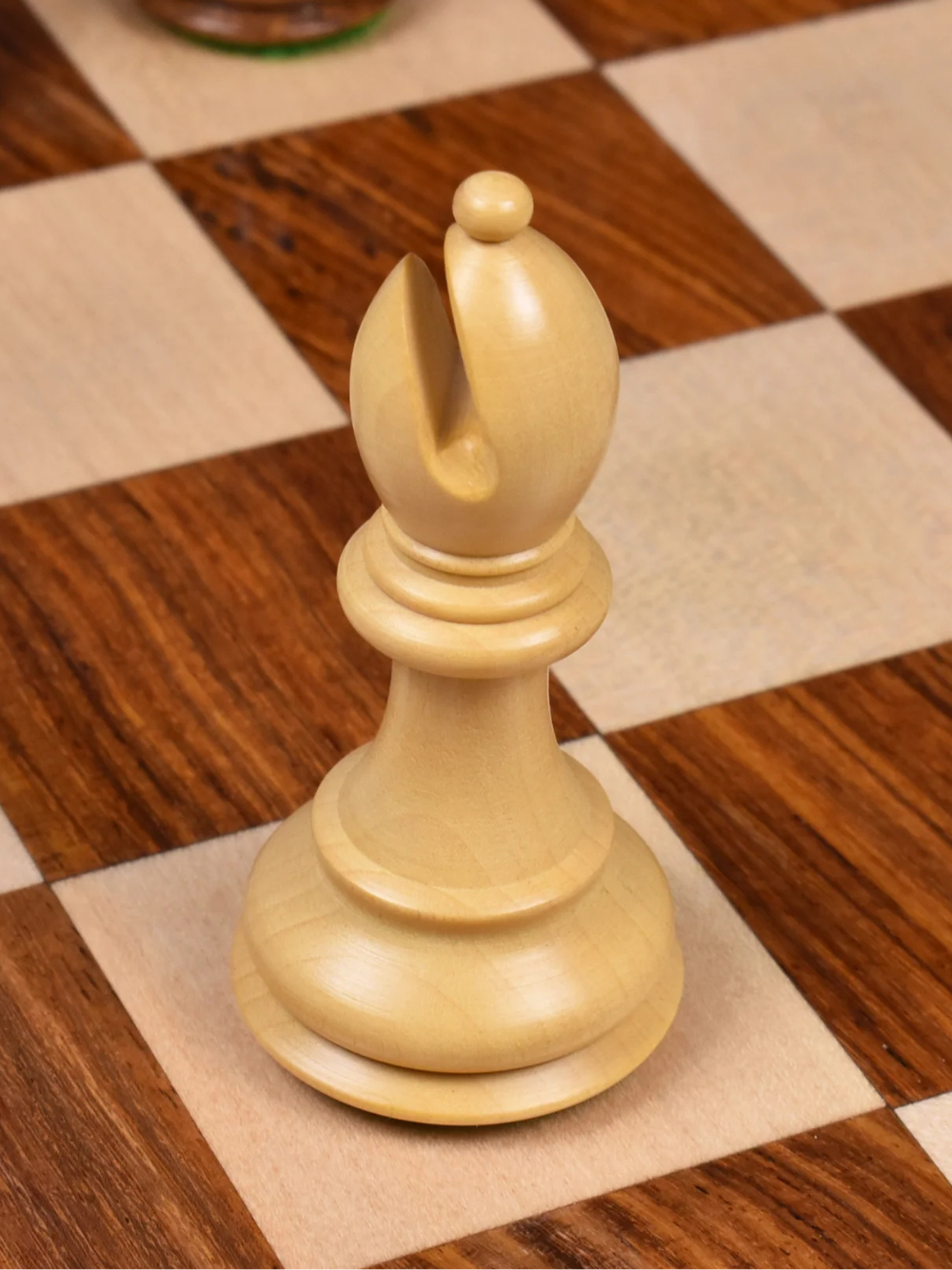 3.9" Craftsman Knight Staunton Chess Pieces Double Weighted Golden Rosewood