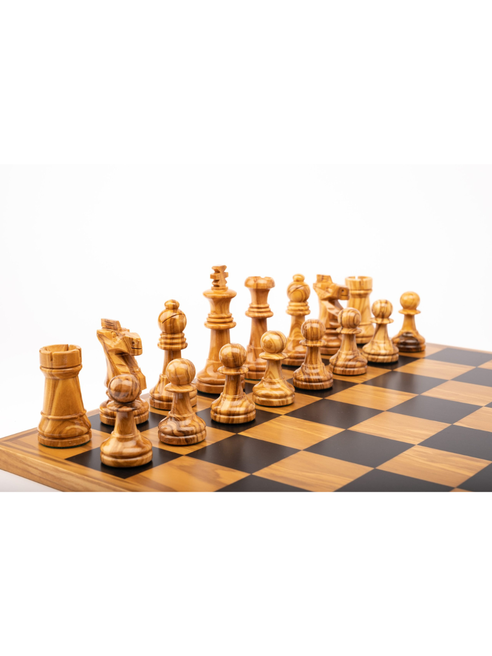 ‘Olivewood’ Chessboard with thin Olive frame