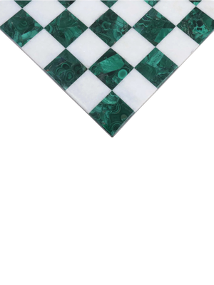 15''  Malachite Chess Board - Semi Precious Stone
