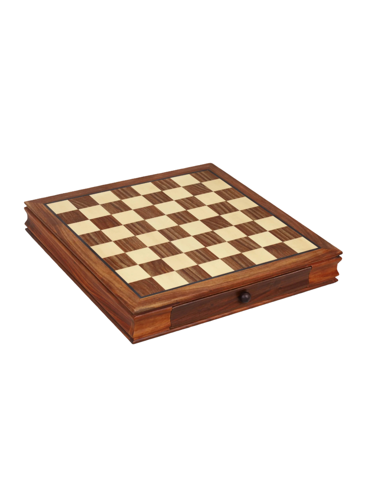 Set di Scacchi da Viaggio Magnetico Legacy 15” in Palissandro Dorato con Cassetti per Conservazione