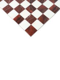15'' Borderless Marble Stone Luxury Chess Board - Maroon Semi Precious Stones