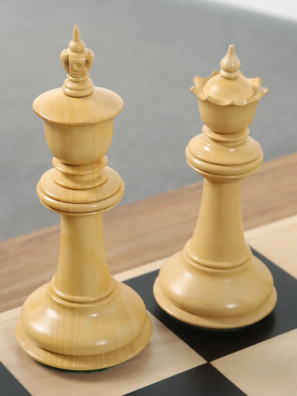 Set Solo Pezzi di Scacchi Bath di Lusso 4,6" - Legno di Ebano e Triplo Peso