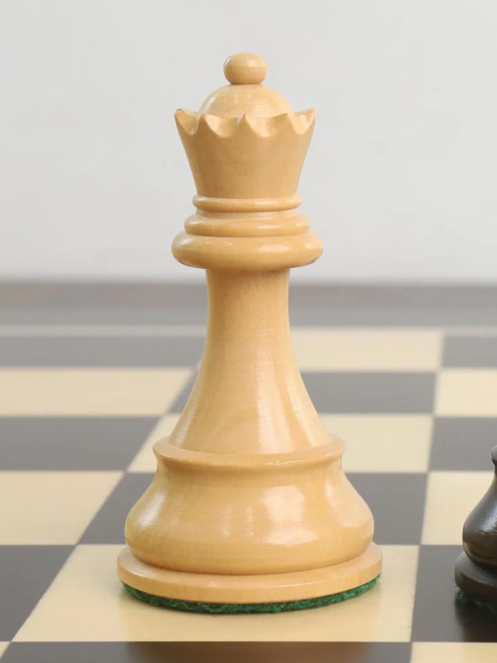 Figurki szachowe Fischer Spassky - podwójnie obciążone drewno hebanowe