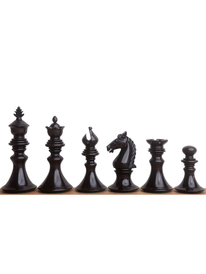 Set di scacchi di lusso Aristocrat Series 4,3" - pezzi in legno di ebano e bosso con scacchiera e scatola