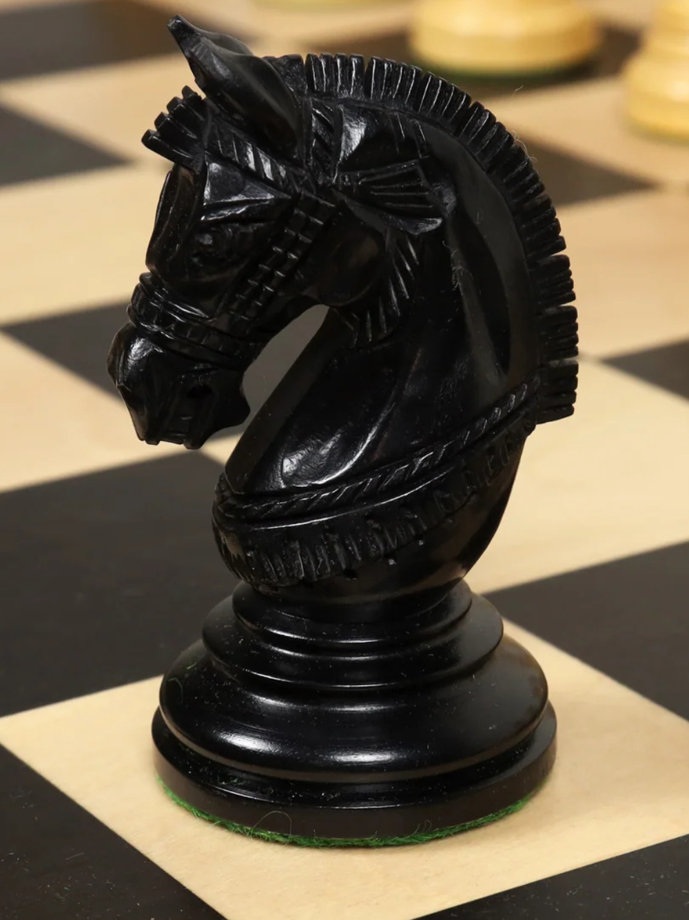 4.1" Stallion Staunton Ebony Wood Luxury Chess Pieces - Triple Weighted
