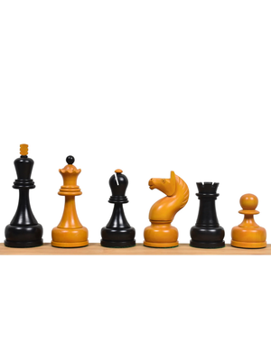 1960's Soviet Championship Tal Chess Set - Antiqued Boxwood Pieces with 21" Board & Box