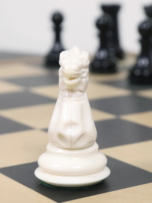 1849 Jacques Cook Camel Bone Chess Pieces - 3.5" King