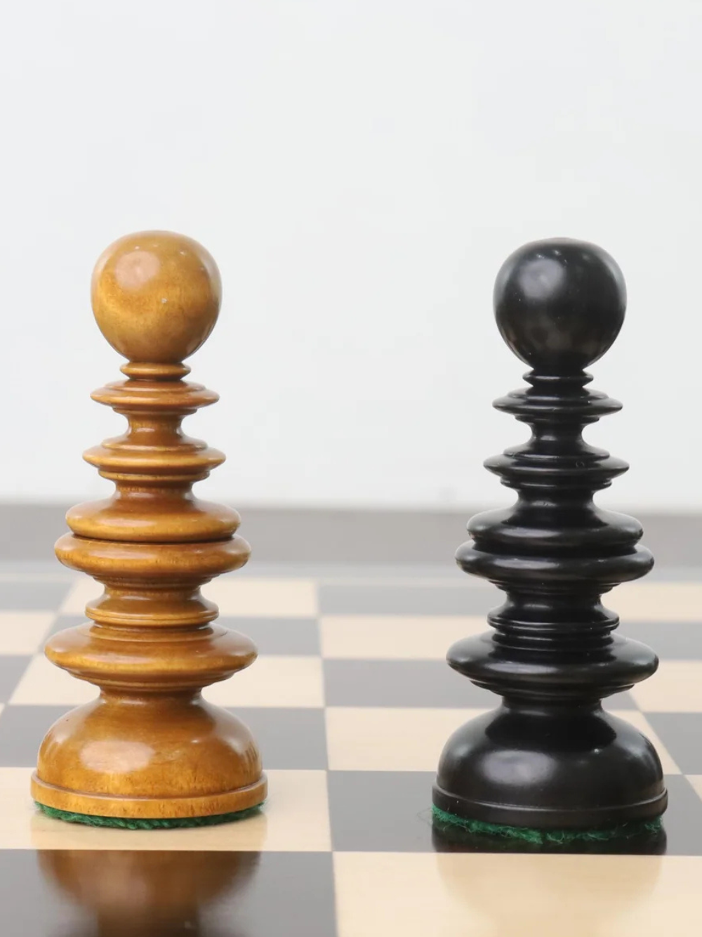 3.3" St. John Pre-Staunton Ebony Wood &amp; Antique Calvert Chess Pieces