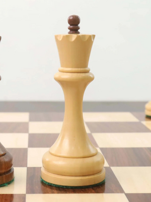 4.5" Soviet Russian 1960's Chess Set - Chess Pieces Only - Double Weighted Golden Rosewood