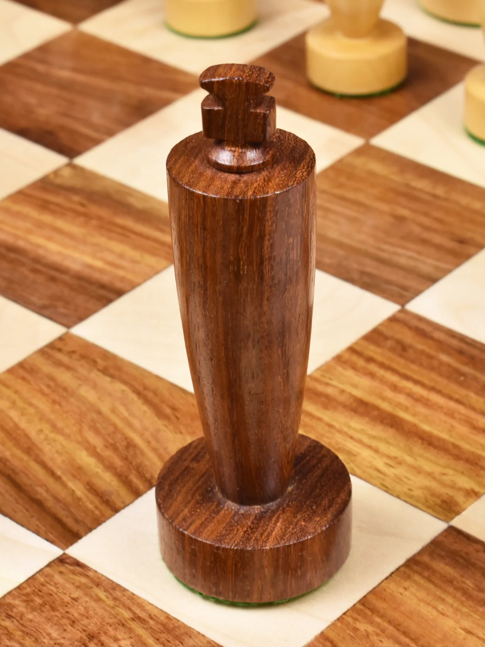 3.9″ Berliner Modern Minimalist Chess Pieces - Weighted Golden Rosewood