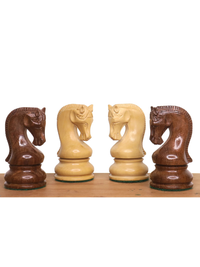 4" Leningrad Staunton Chess Set - Pieces in Golden Rosewood with Board and Box