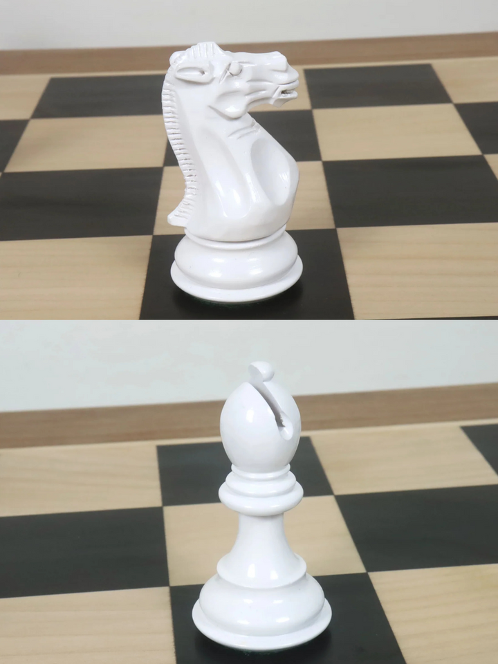 4.1" Pro Staunton Lacquered Wooden Chess Pieces Black &amp; White