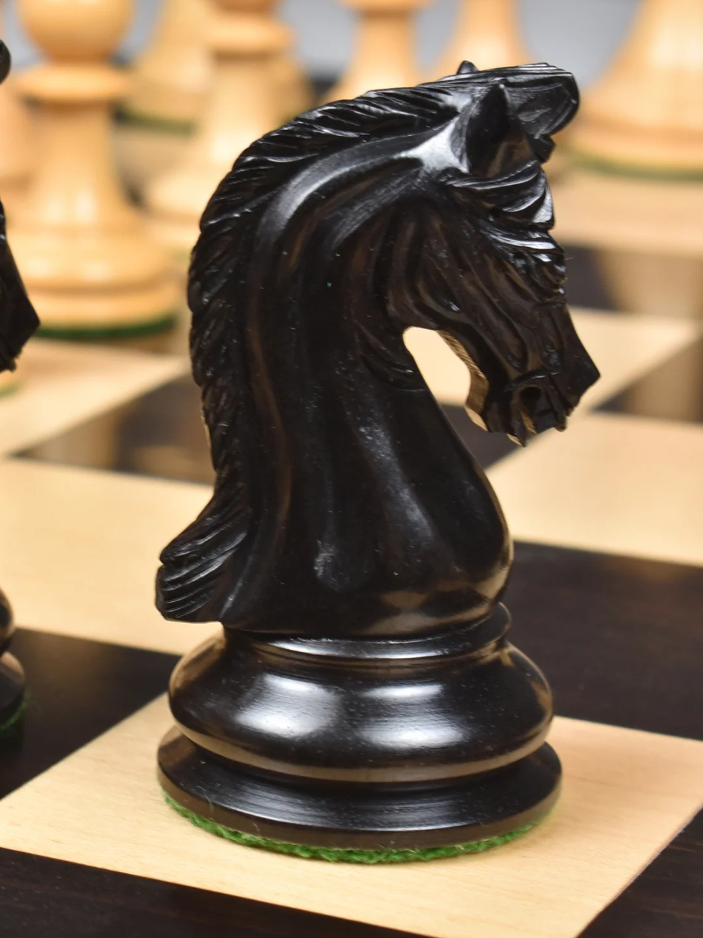 Repro 2016 Sinquefield Staunton Chess Set - Ebony Wood Pieces with Board &amp; Box