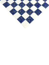 18'' Borderless Marble Stone Luxury Chess Board - Lapis lazuli Blue and White