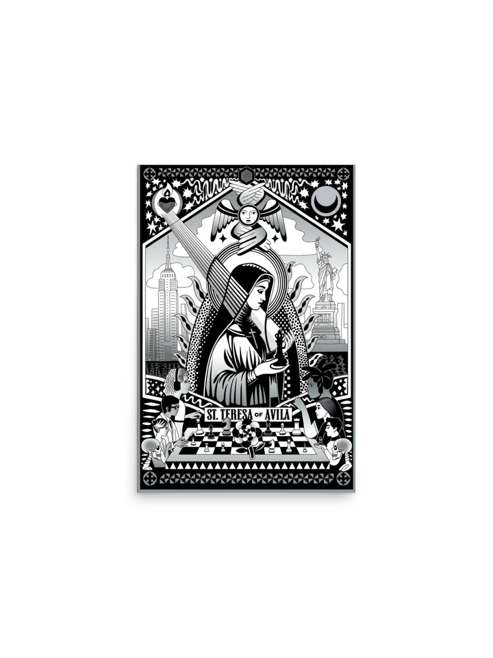 Teresa – Black &amp; White Chess Photo Art Poster