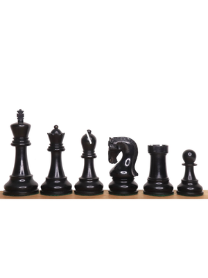 4" Leningrad Staunton Chess Set - Ebonised Boxwood Pieces with Board & Box
