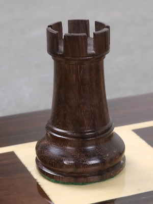 4" Leningrad Staunton Chess Pieces - Rosewood & Boxwood