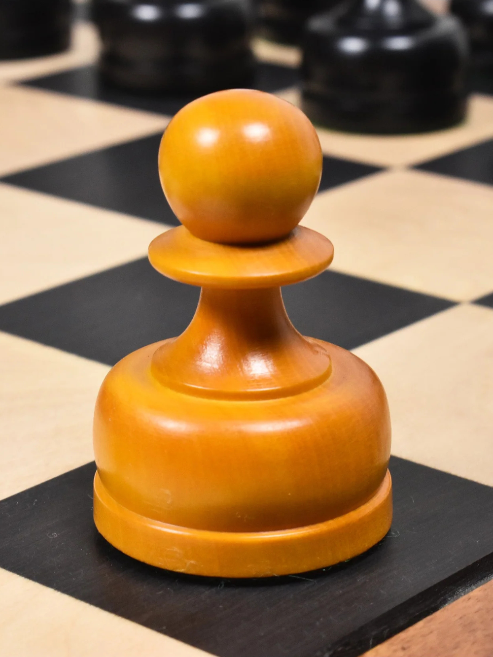 1960's Soviet Championship Tal Chess Pieces Antiqued Boxwood- 4" King