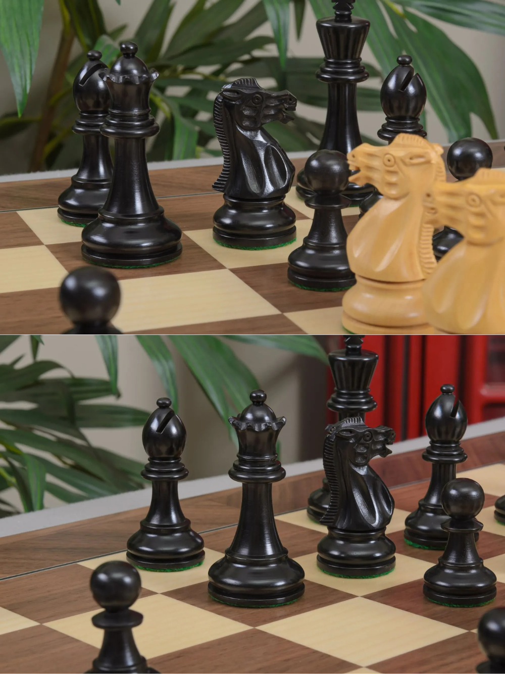The Executive Series Chess Pieces - 3.75" King (Ebonized Boxwood and Natural Boxwood)