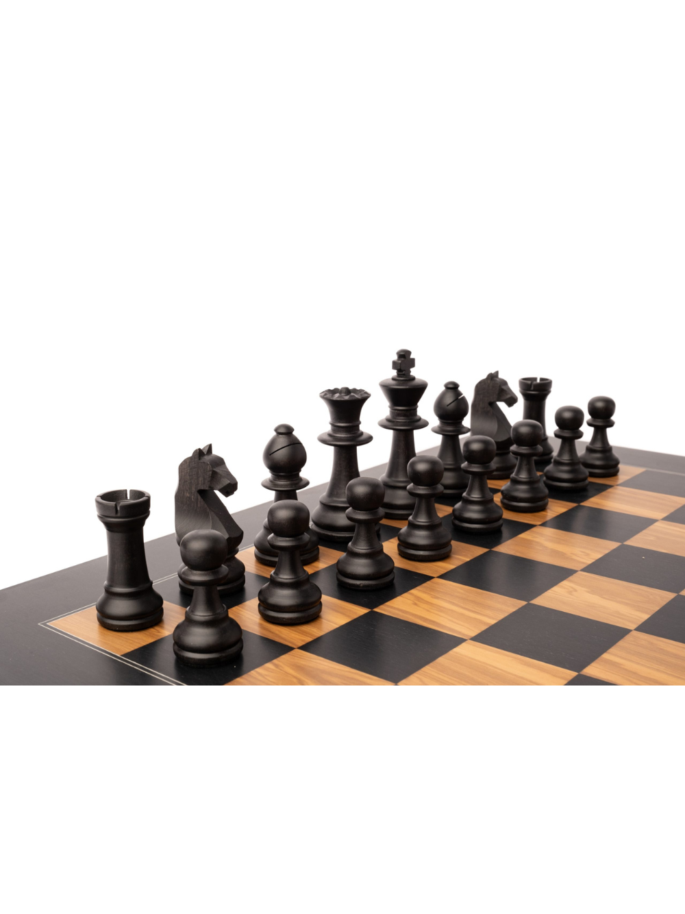 Staunton Europe nº6 chess set with OLIVE WOOD pieces with BLACK board