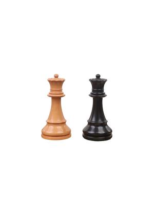 French Grandmaster's Staunton Chess Pieces - Antiqued Boxwood - 4.1" King