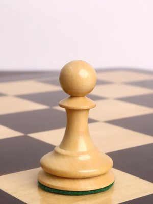 3.5" Circa 1856 Anderssen Dropjaw Staunton Chess Pieces Ebony & Boxwood