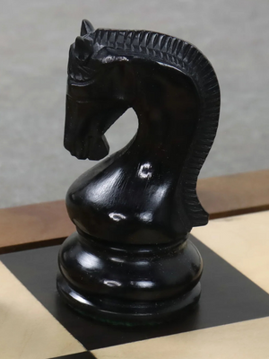 4" Leningrad Staunton Chess Pieces - Ebonised Boxwood