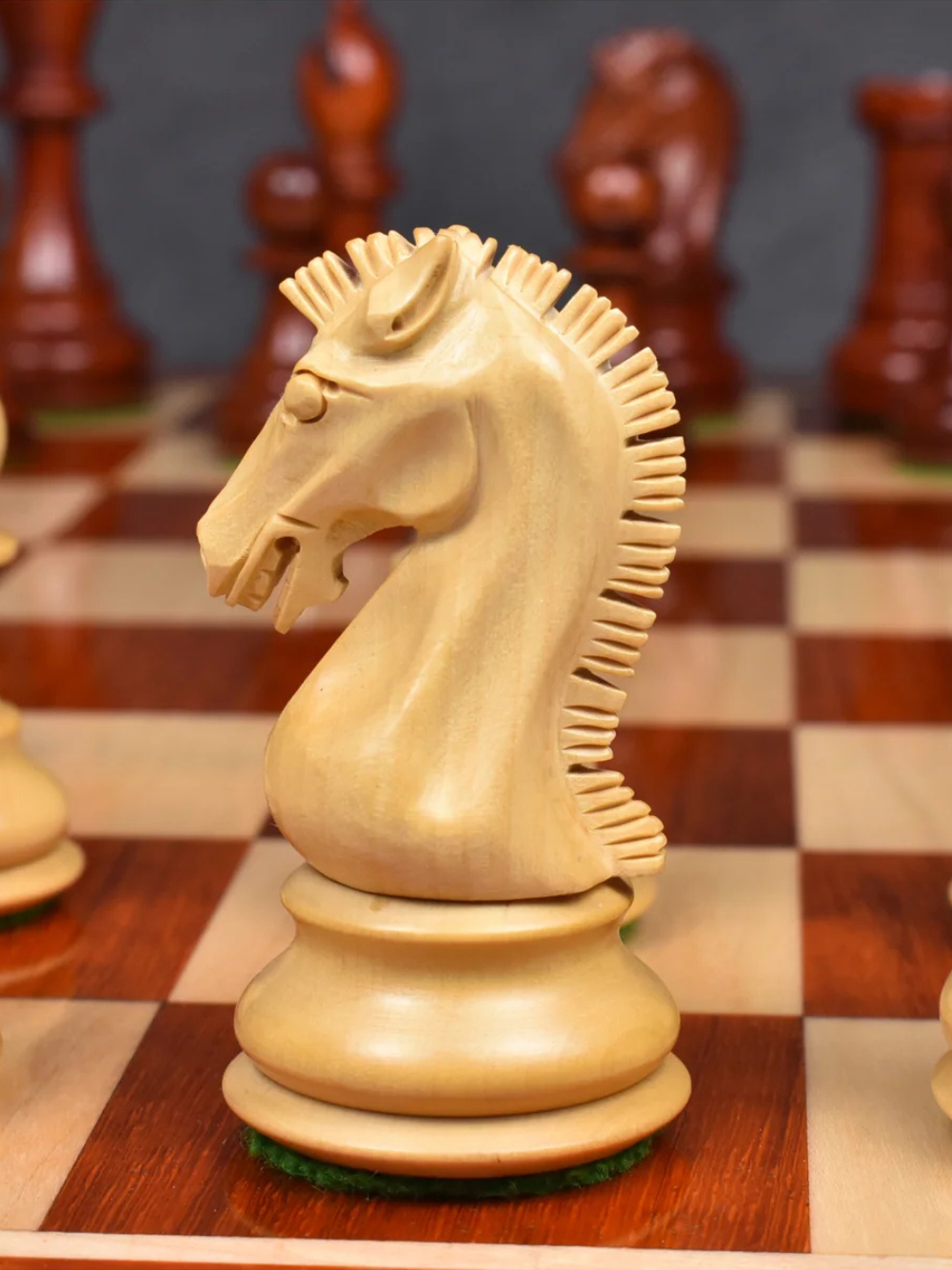 3.9" Craftsman Staunton Chess Pieces Double Weighted Bud Rosewood