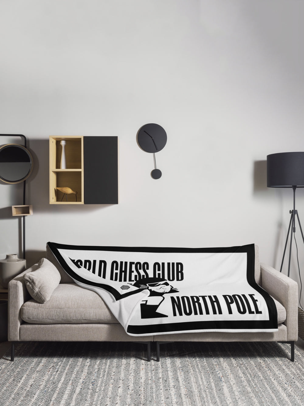 World Chess Club North Pole Christmas Throw Blanket