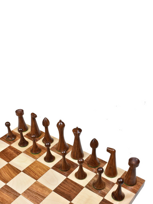 3.6" Herman Ohme Minimalist Chess Pieces - Weighted Golden Rosewood