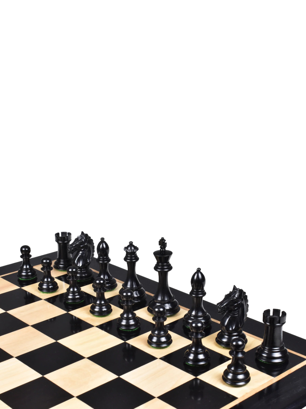 3.9" Exclusive Alban Staunton Chess Pieces Triple Weighted Ebony Wood