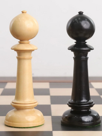 Pièces d'échecs droites pré-Staunton Edinburgh Northern 4" en bois d'ébène