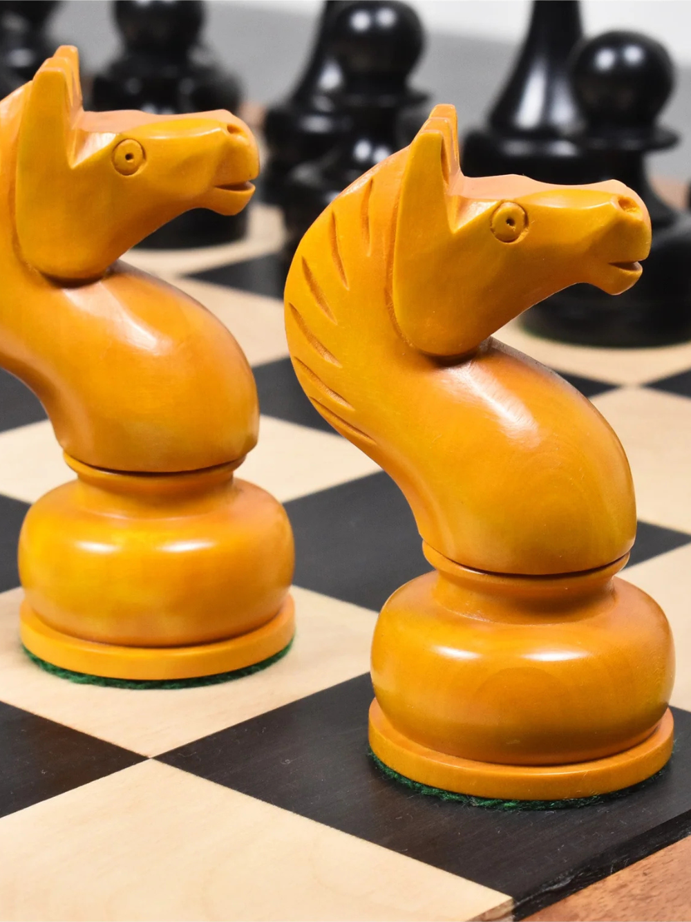 1960's Soviet Championship Tal Chess Pieces Antiqued Boxwood- 4" King