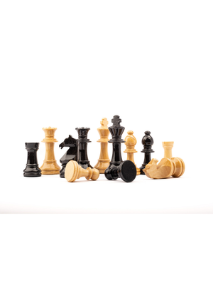 Staunton Europe nº5 chess set weighted GLOSSY pieces with BLACK board without frame