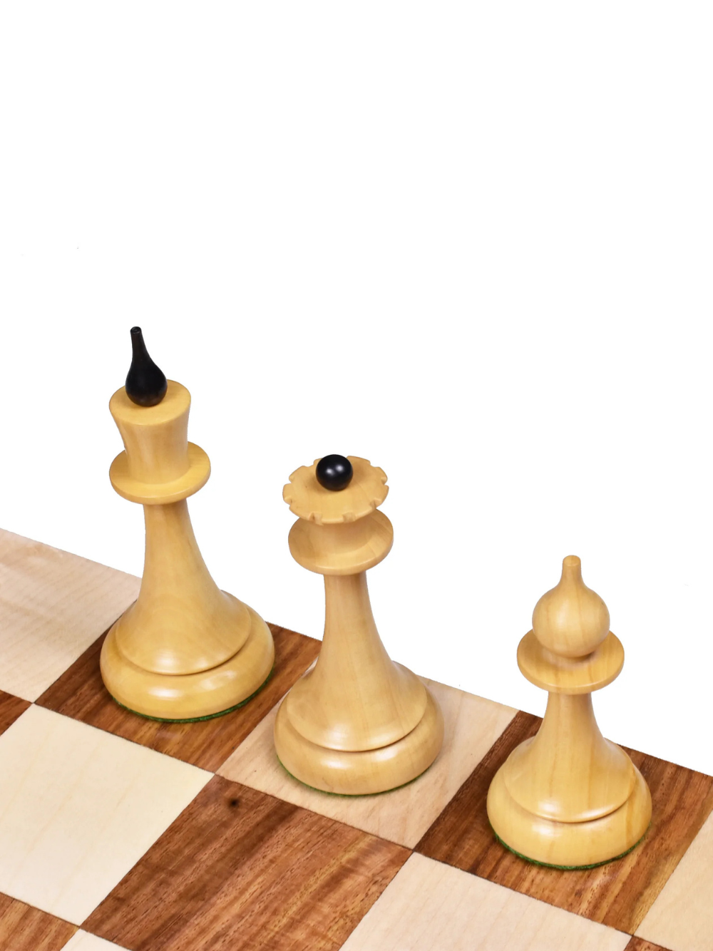 1950's Soviet Latvian Reproduced Chess Pieces Ebonised Boxwood - 4"