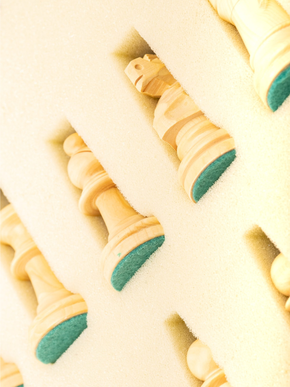 Staunton Europe chess set weighted pieces with MATTE finish with sapelli/maple board